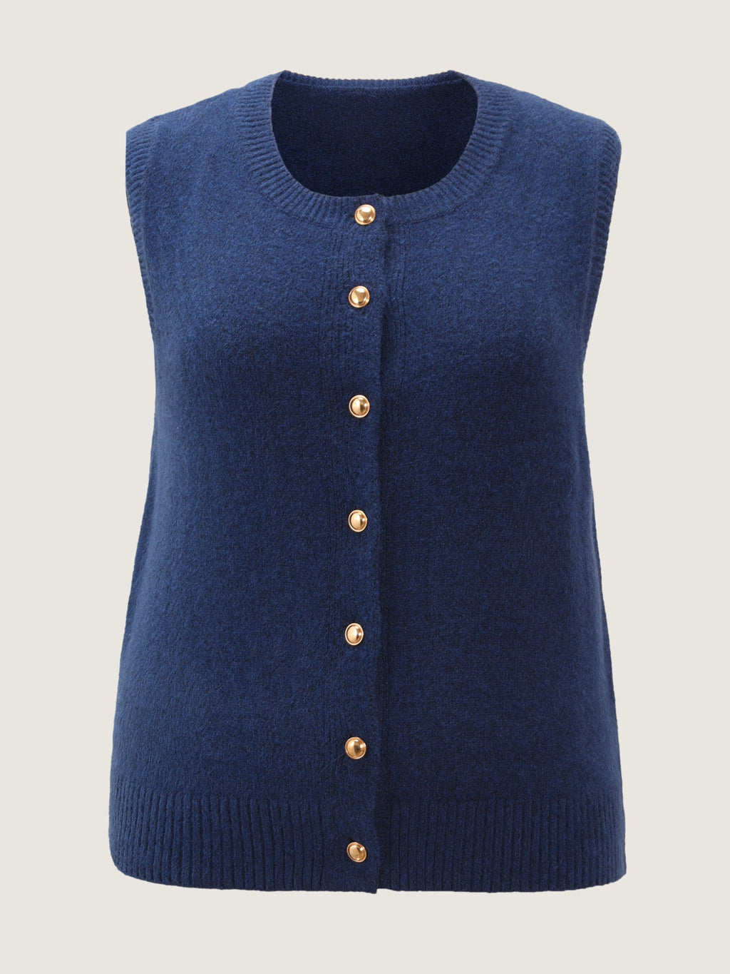Metallic Button Detail Knit Vest