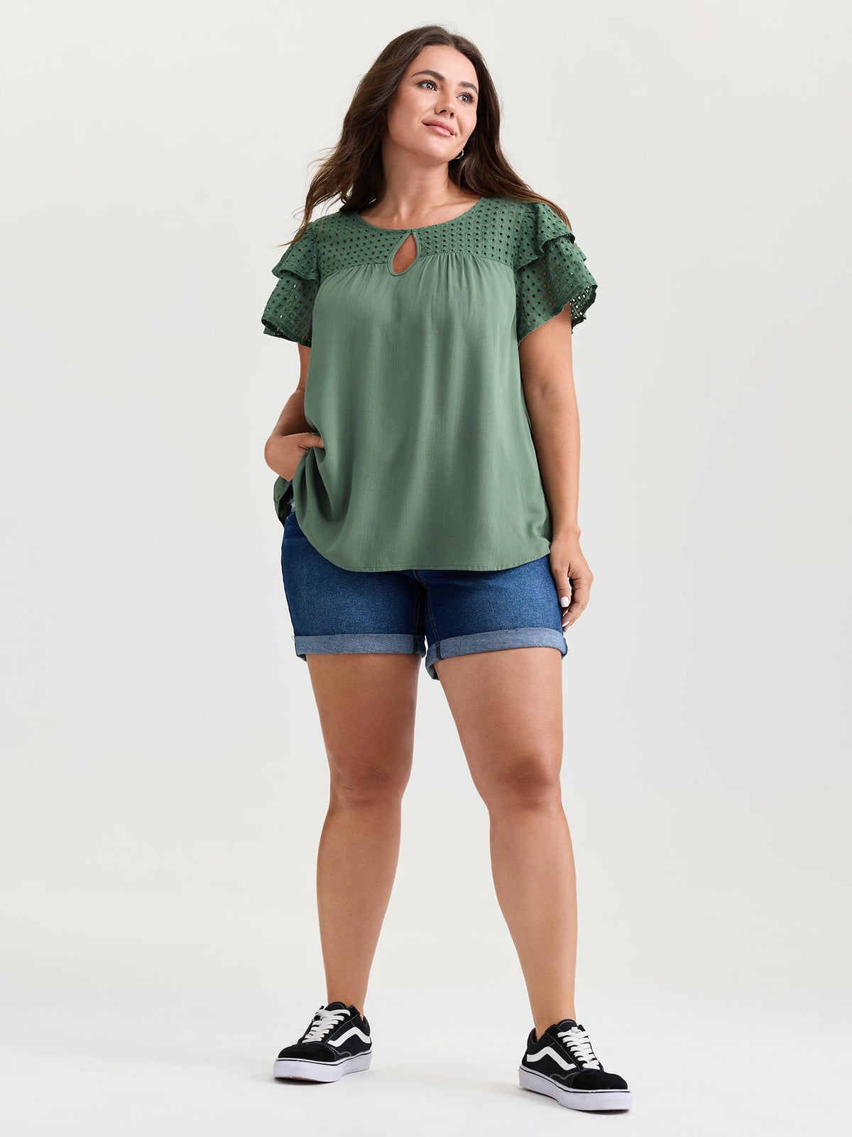 Pure Cotton Layered Sleeve Flowy Blouse
