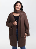 Textured Scarf Pockets Knit Cardigan