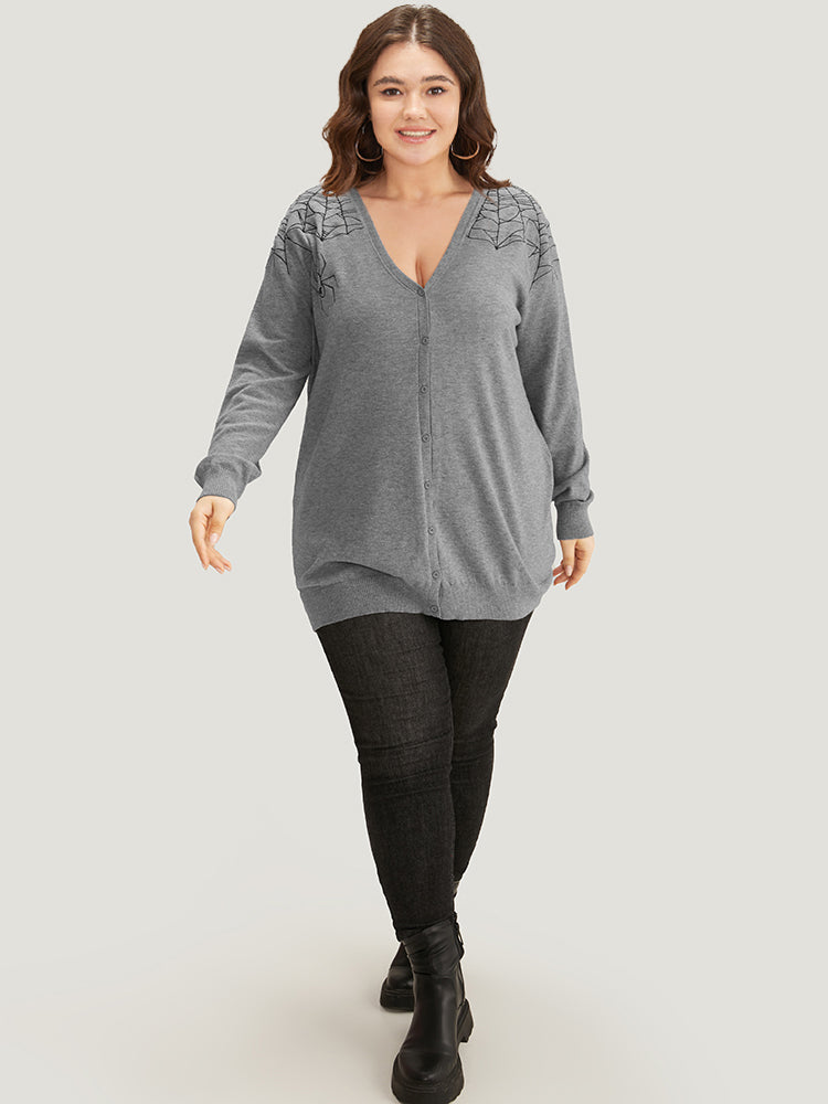 Supersoft Essentials Halloween Spider Web Button Through Cardigan