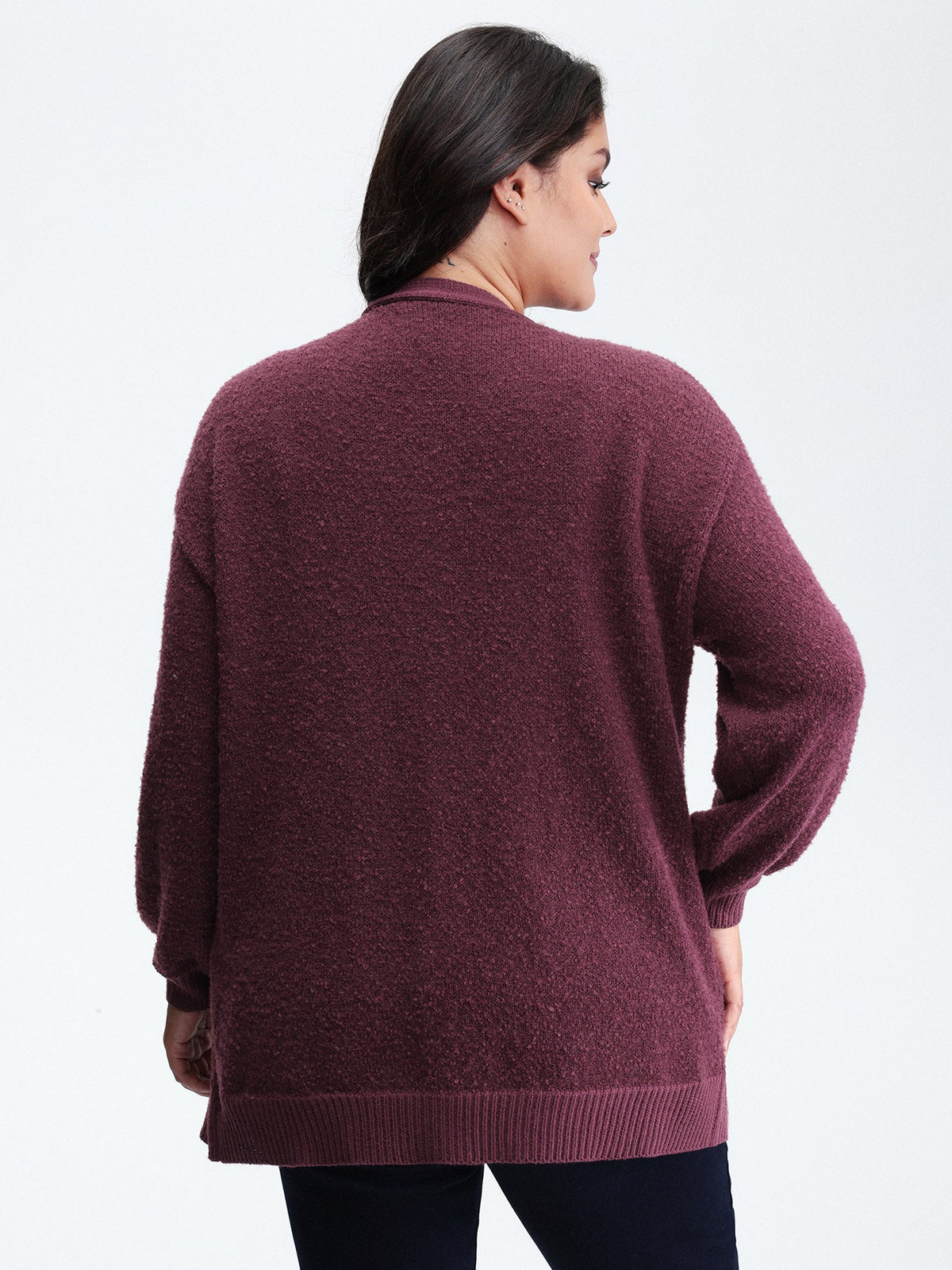 Textured Button Pockets Knit Cardigan