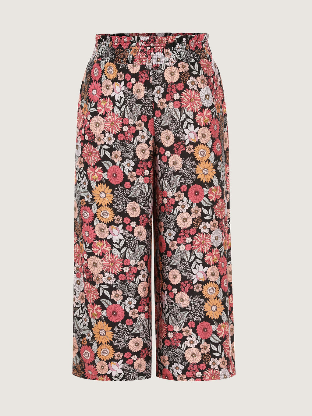 Supersoft Bright Floral Print Wide-Leg Pants