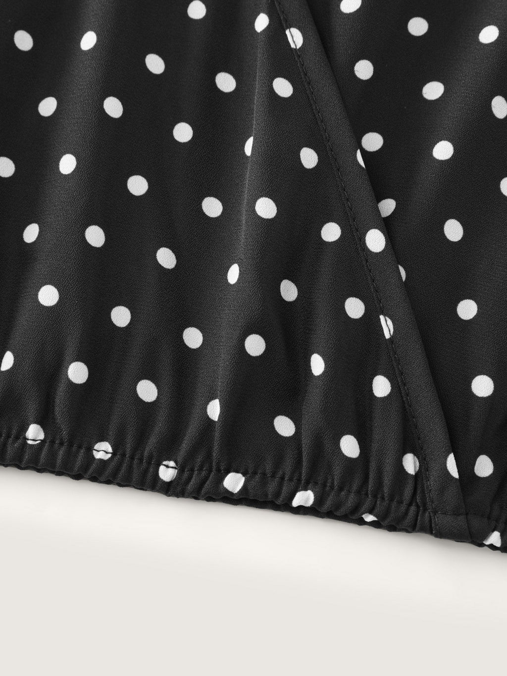 Retro Polka Dots Ribbon Neckline Blouse