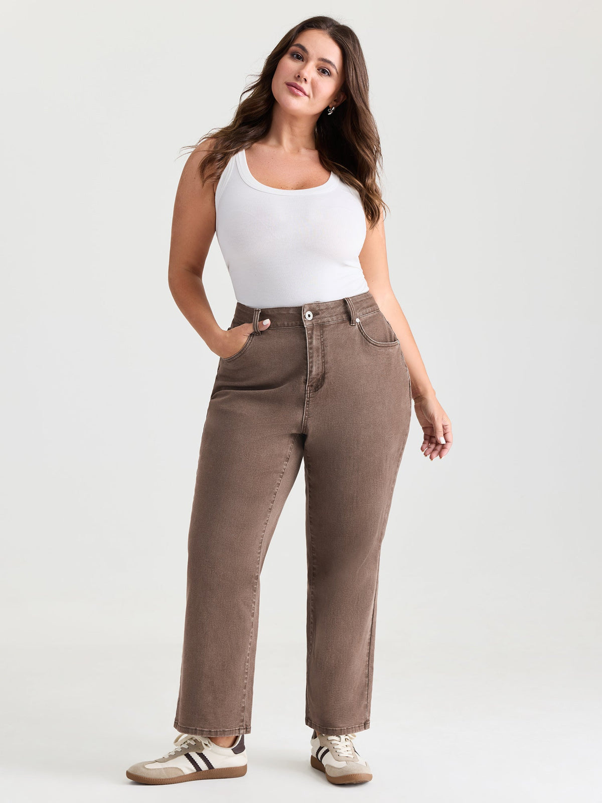 Classic High-Rise Cropped Straight-Leg Jeans