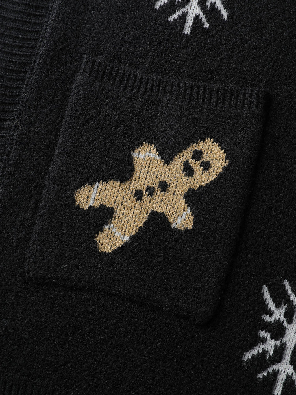 Supersoft Gingerbread Holiday Jacquard Pockets Cardigan