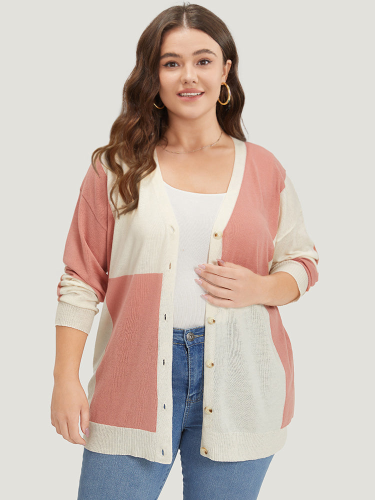 Supersoft Essentials Colorblock Two Tone Button Up Cardigan