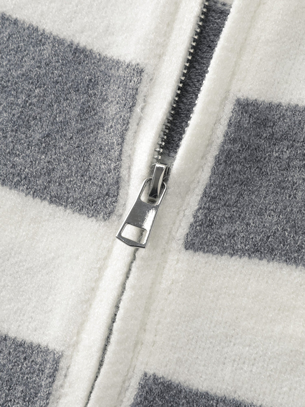 Striped Color Contrast Hooded Cardigan