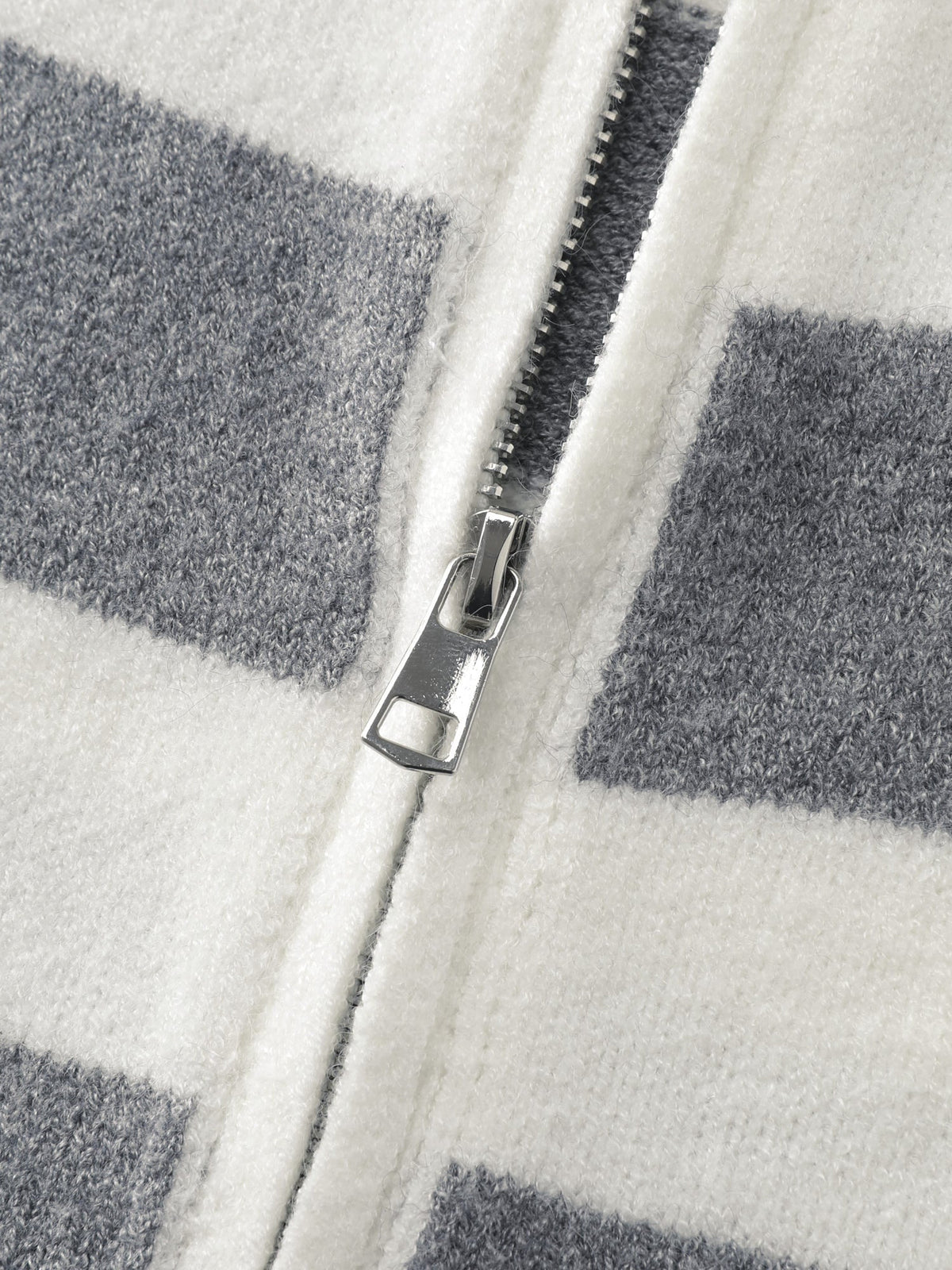Striped Color Contrast Hooded Cardigan