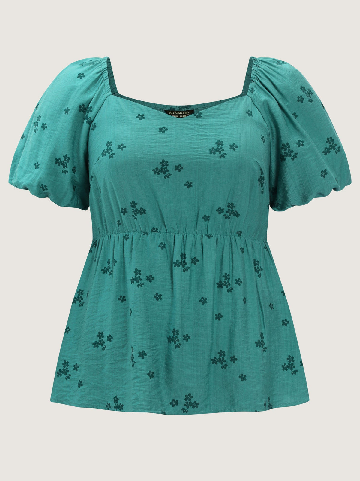 Floral Print Sweetheart Neckline Rayon Blouse