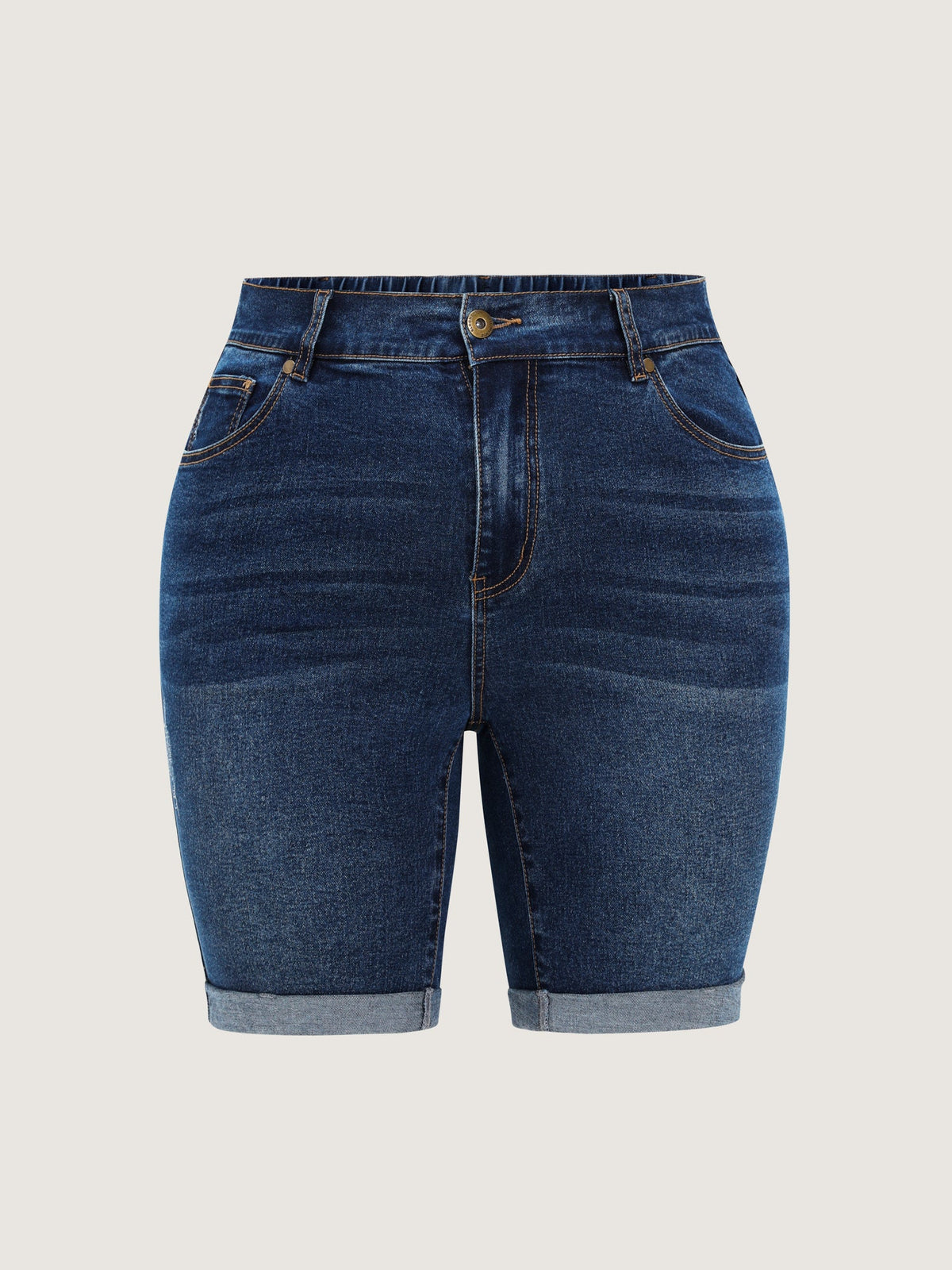 Hip Lifting No Gap Waist Skinny-Fit Denim Shorts