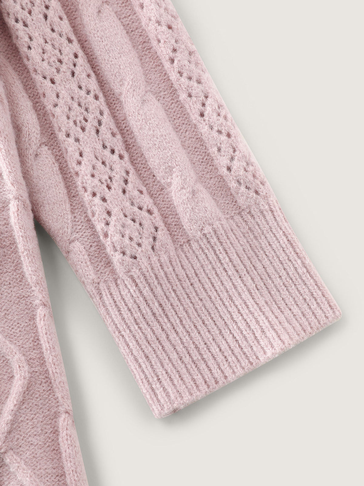 Textured Cut-Out Open-Front Knit Cardigan