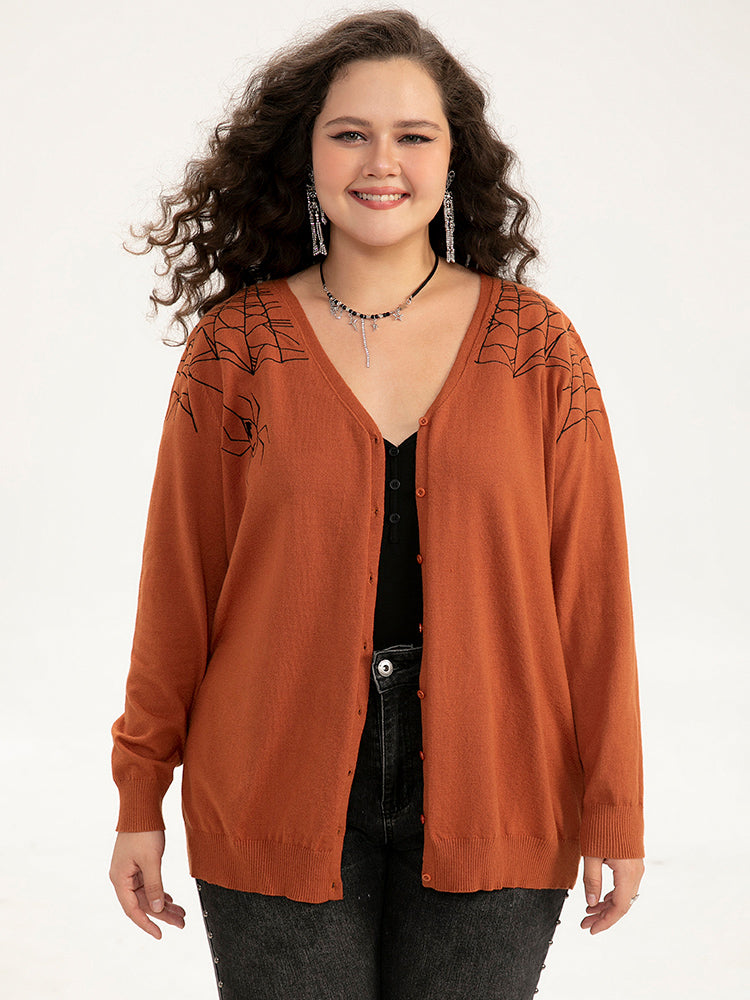 Supersoft Essentials Halloween Spider Web Button Through Cardigan