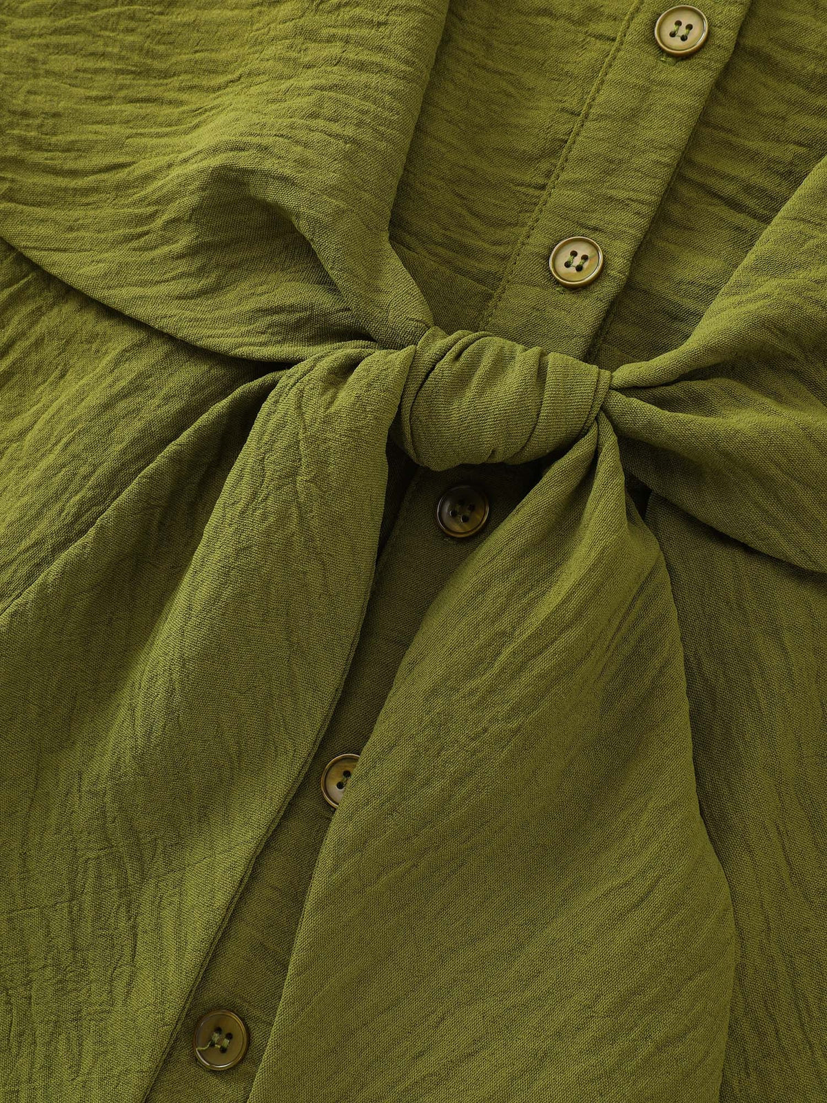 Tie-Front Waist Button-Down Blouse