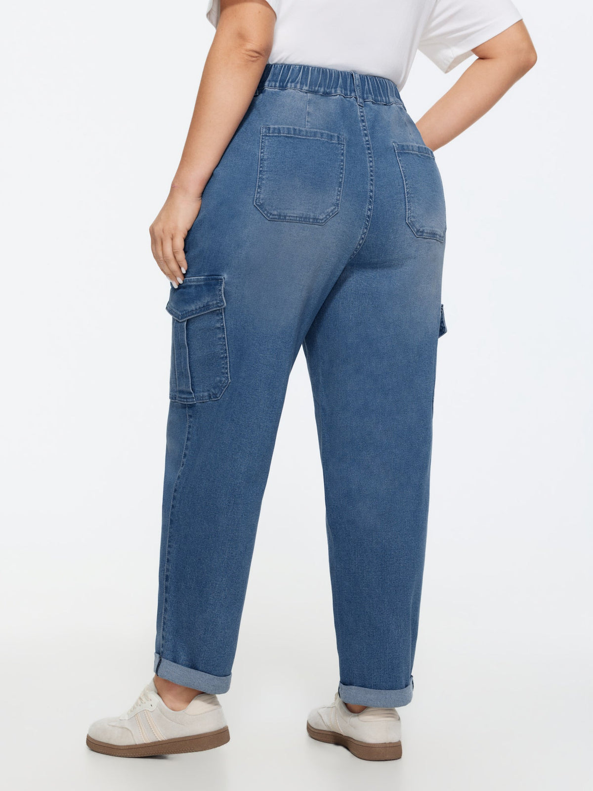 Stretchy Elastic Back Waist Jeans