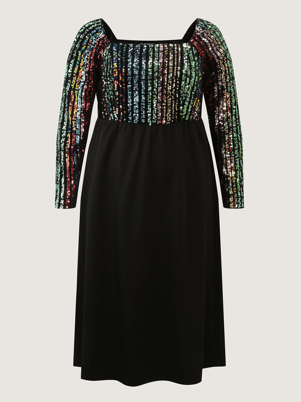 Sparkly Colorful Sequins Contrast Midi Dress
