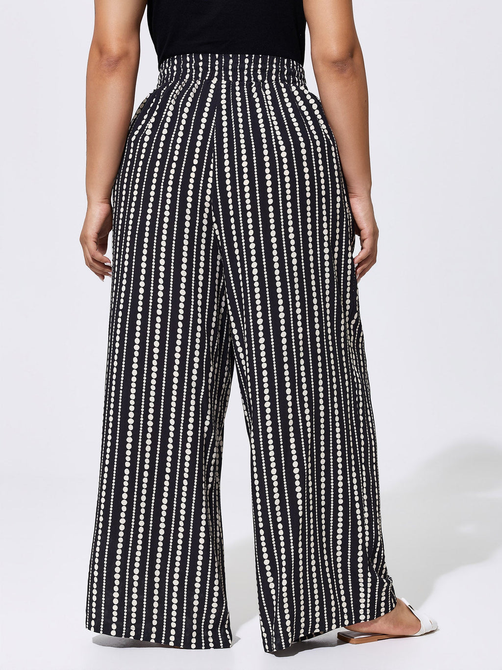 Striped Print Drawstring Waist Pants