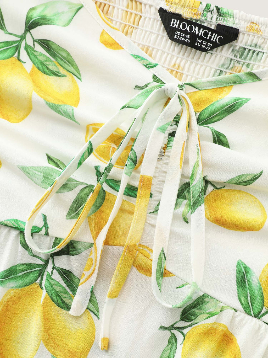 Hand Painted Lemon Print Ruched Blouse