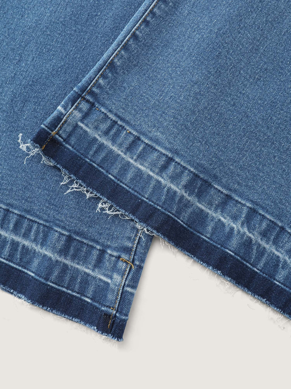 Stretchy Back Elastic Waist Wide Leg Jeans