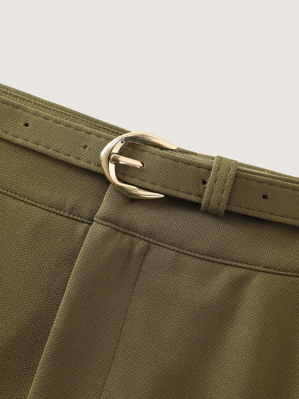 Matching Belt High Waist Pocket Bootcut Pants