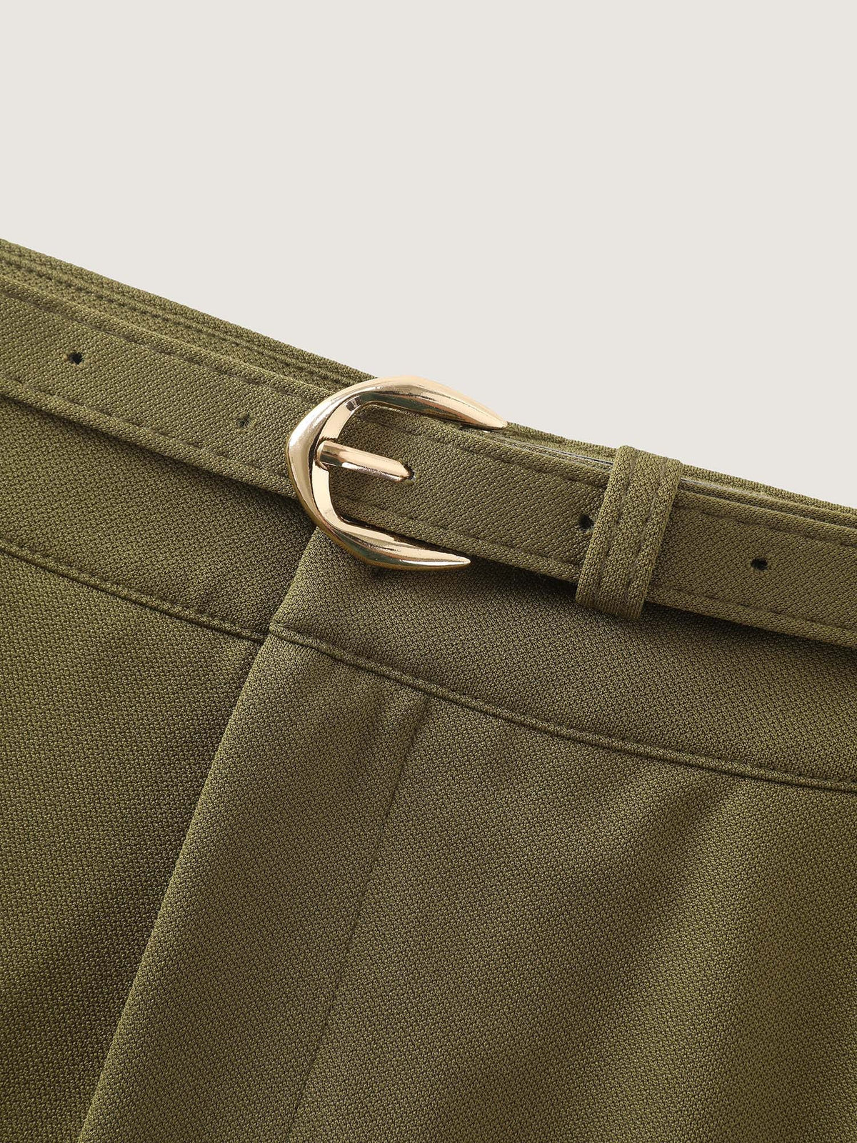 Matching Belt High Waist Pocket Bootcut Pants