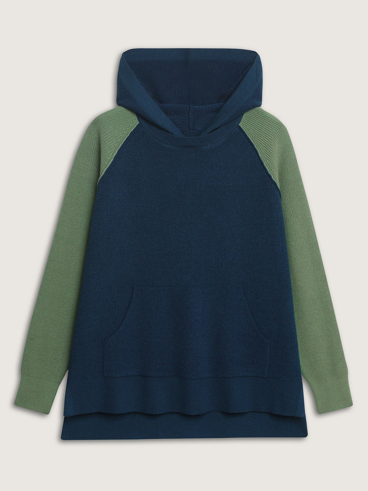 Colorblock Hooded Raglan Sleeve Pullover