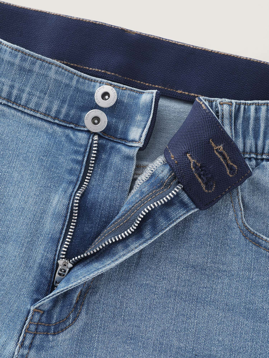 Stretchy Vintage Wash Floral Embroidery Bootcut Jeans