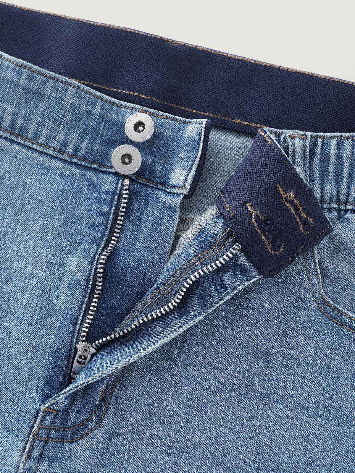 Stretchy Vintage Wash Floral Embroidery Bootcut Jeans