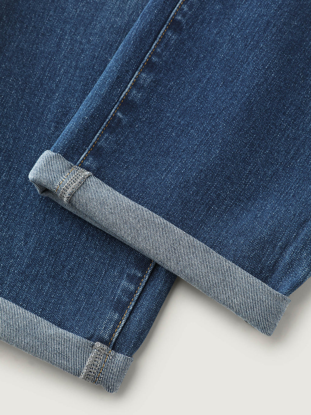 Stretchy High Rise Folded Hem Jeans