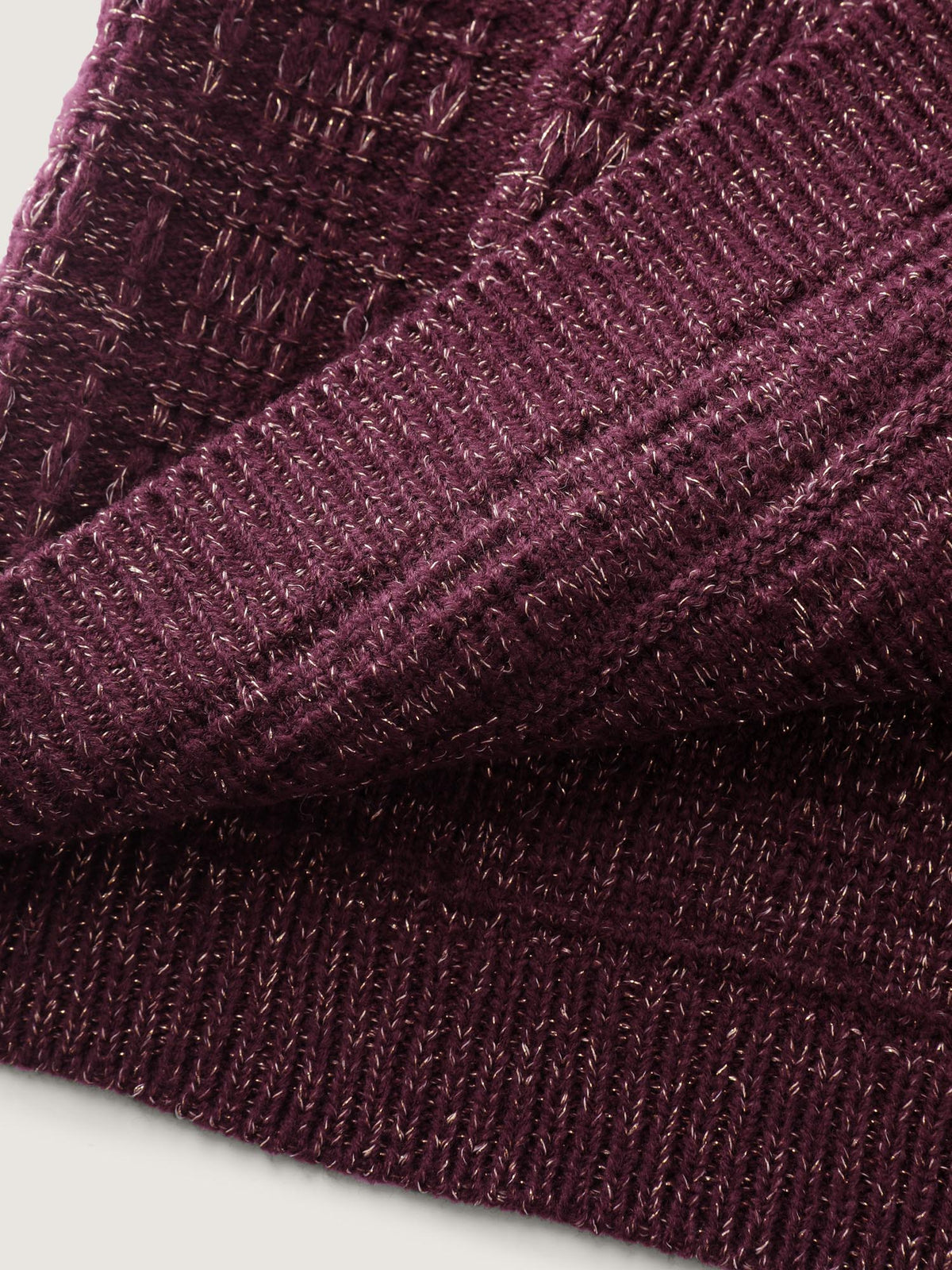 Textured Metallic Thread Button Knit Cardigan