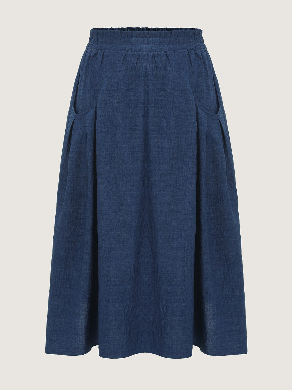 Drop Pockets Pleated Maxi Skirt