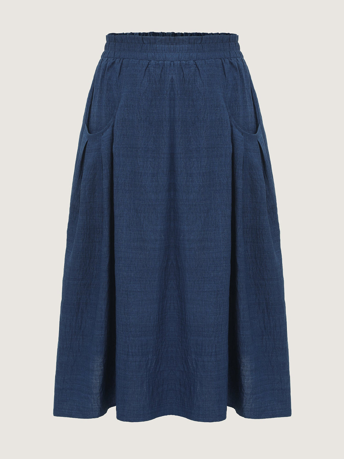 Drop Pockets Pleated Maxi Skirt