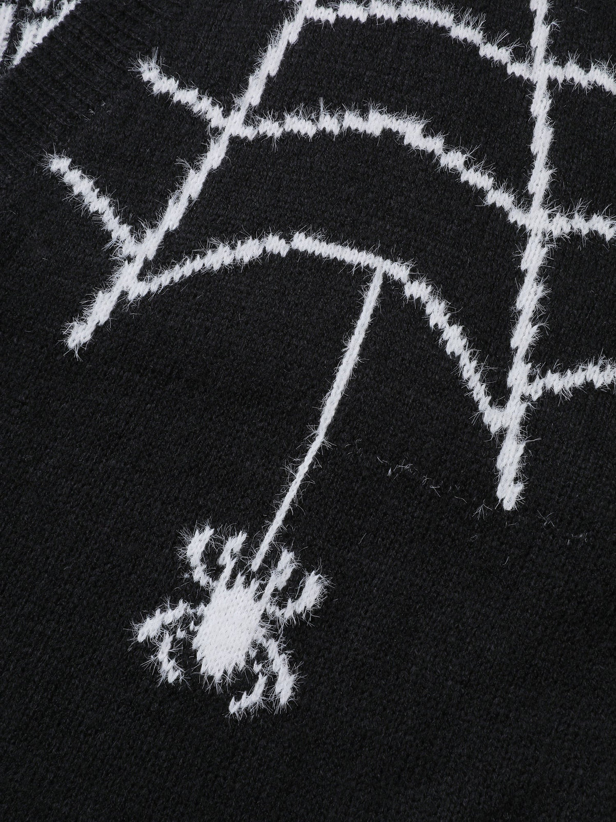 Spiderweb Jacquard Pockets Button Knit Cardigan