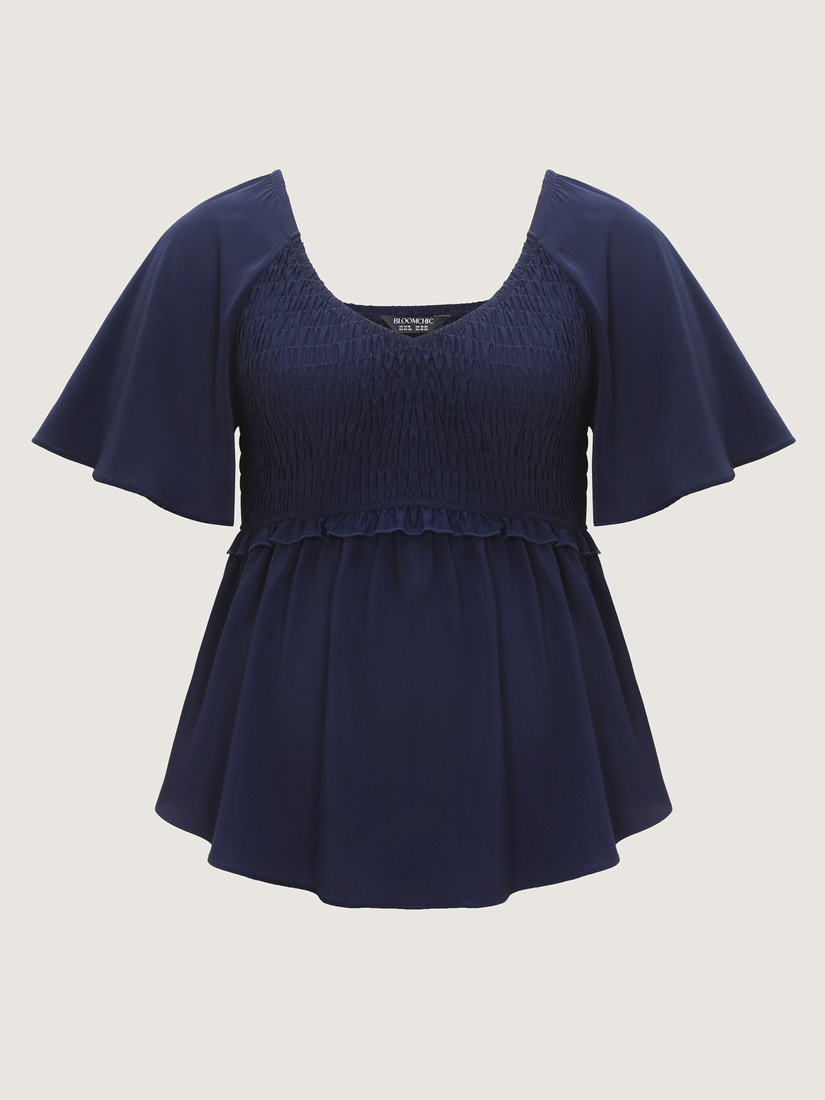 Shirred Back Fit And Flare Blouse