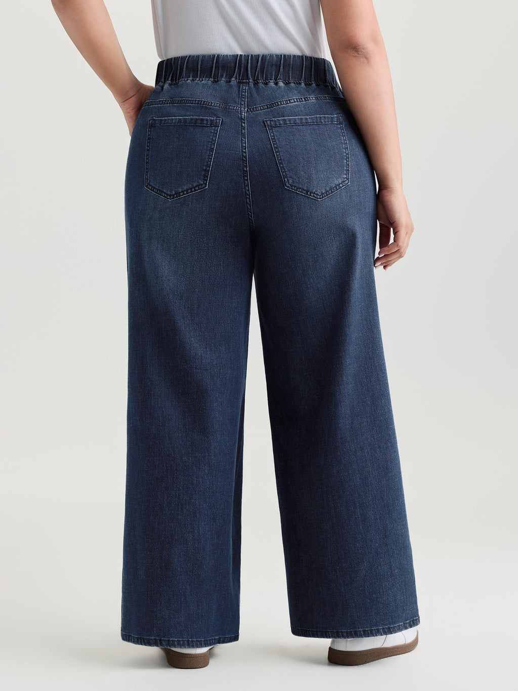 Easy Pull-On Stretchy Wide-Leg Jeans