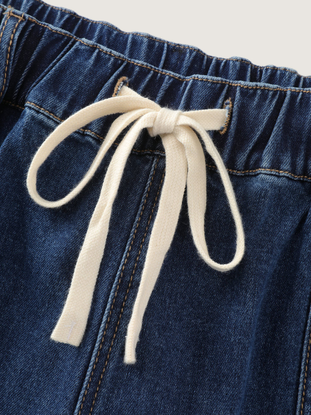Stretchy Pull-On Wide-Leg Jeans