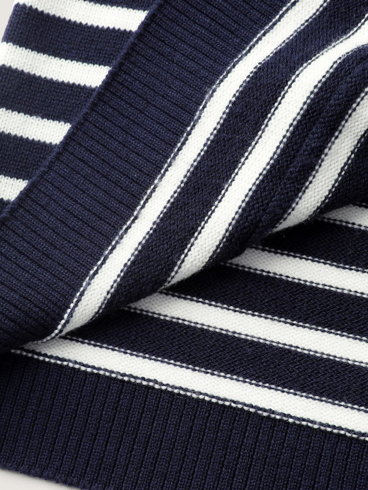 Wool-Blend Stripe Button Pockets Knit Cardigan