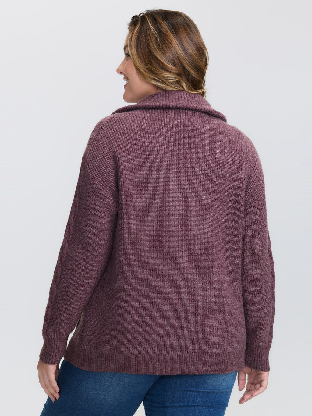 Textured Zipper Solid Knit Cardigan