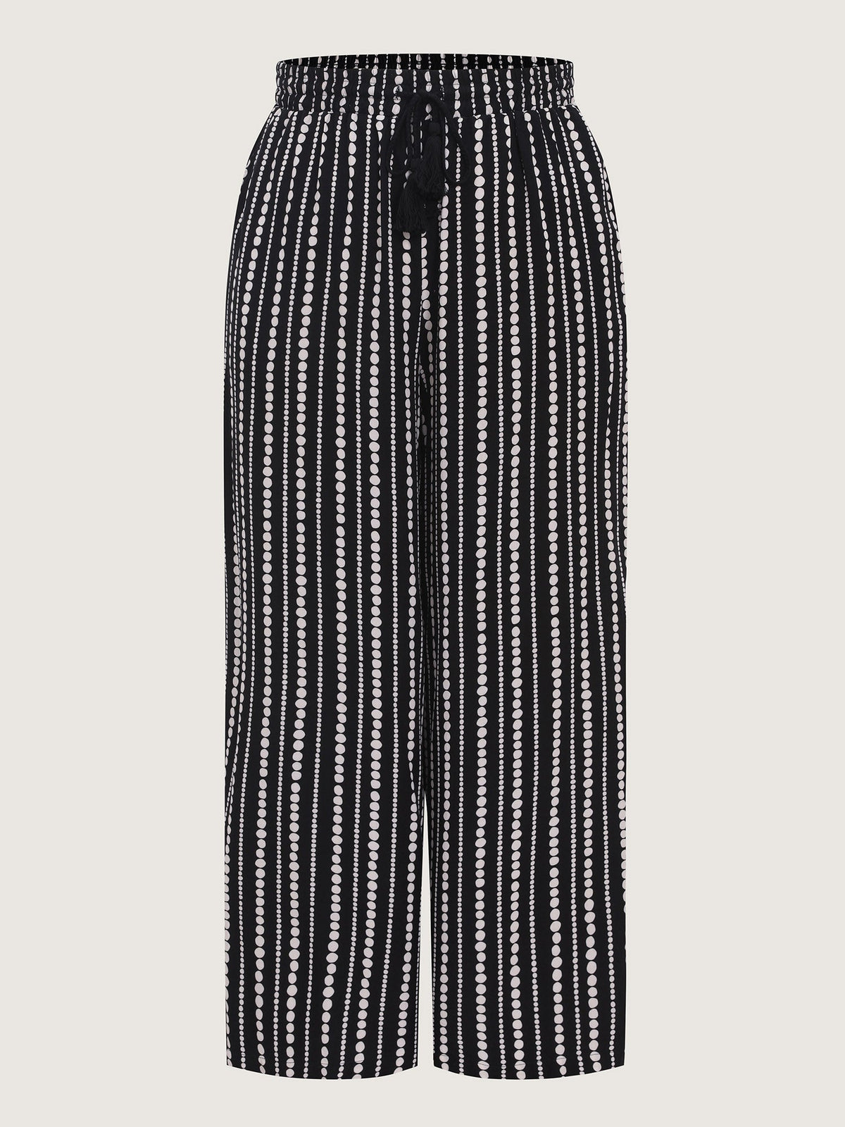 Striped Print Drawstring Waist Pants