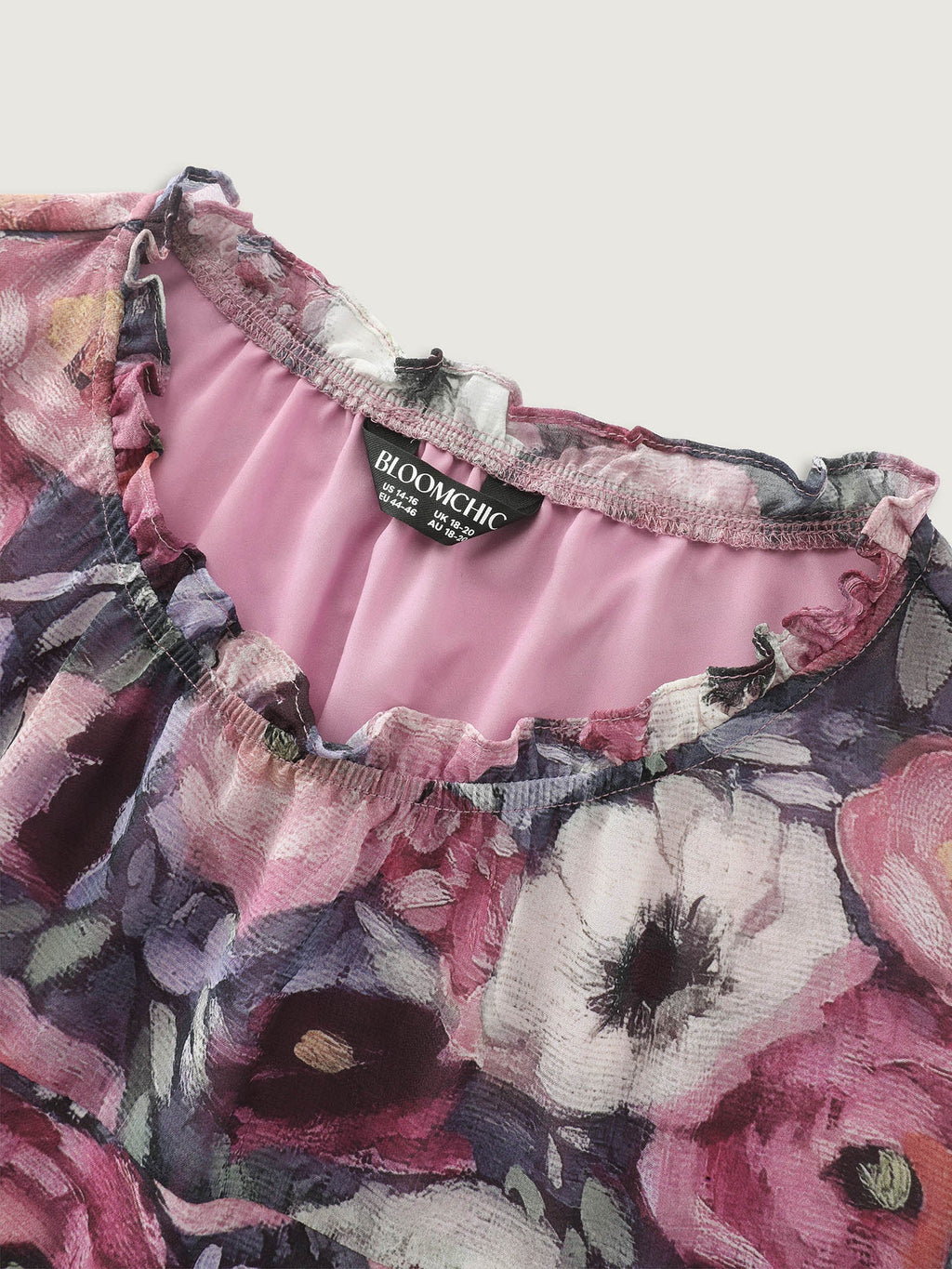 Floral Blend Print Mesh Blouse