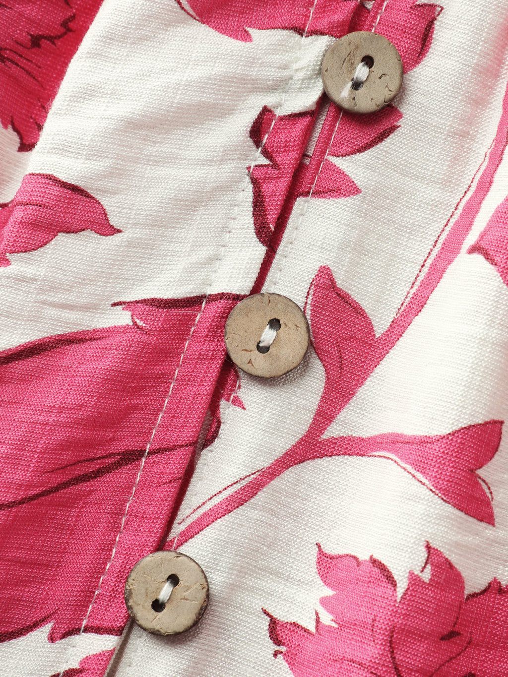 Sweet Floral Print Button Front Blouse
