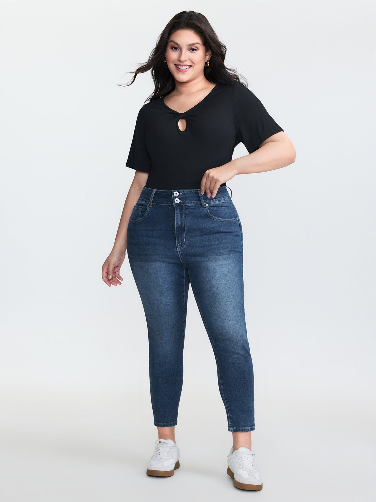 Stretchy Mid-Rise Skinny-Fit Jeans