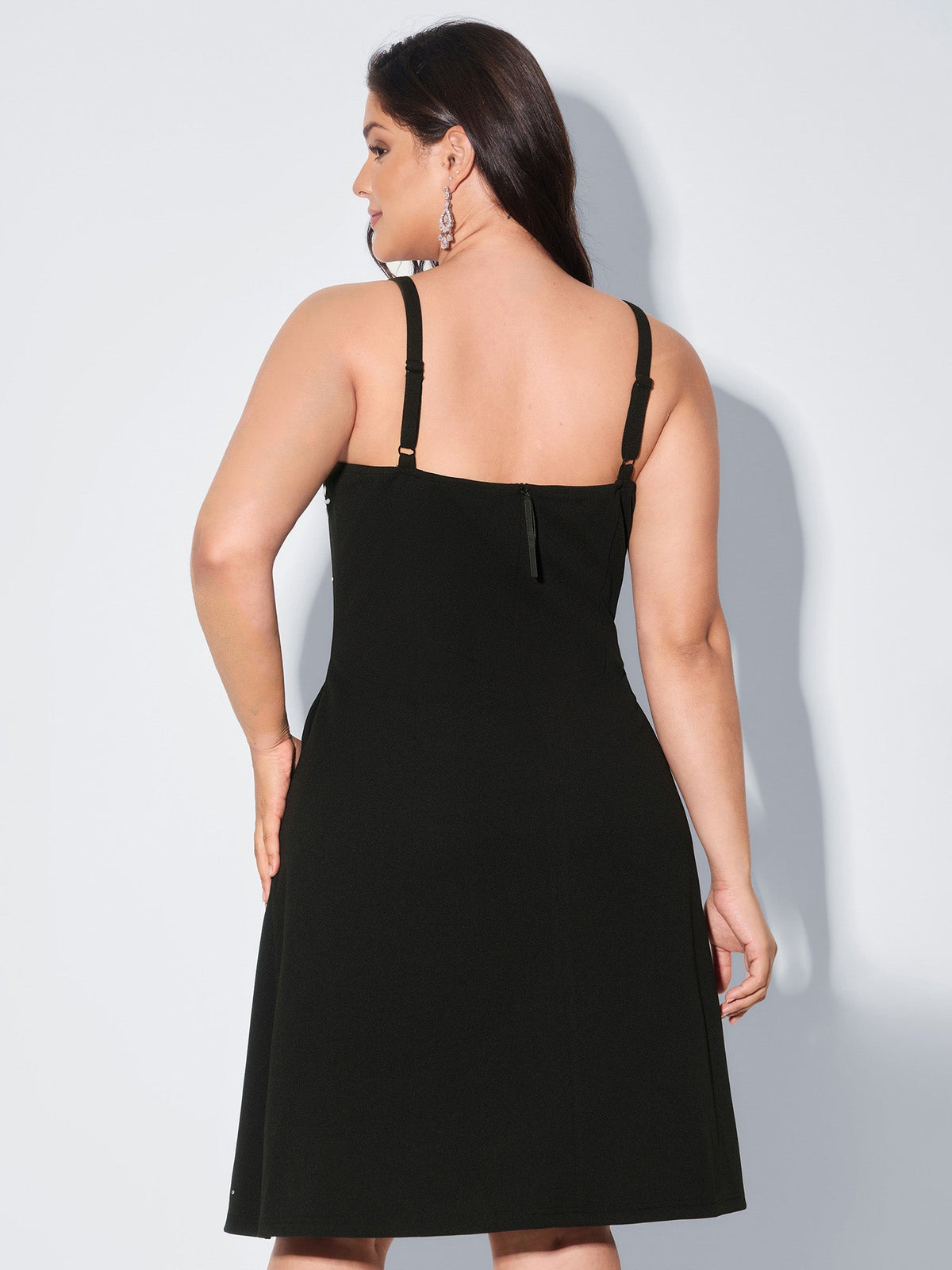 Beaded Sleeveless Pocket Mini Dress