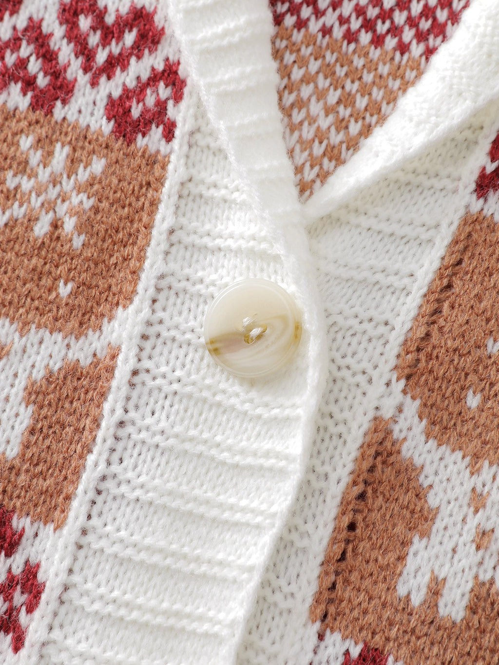 Holiday Pattern Jacquard Shawl Collar Cardigan