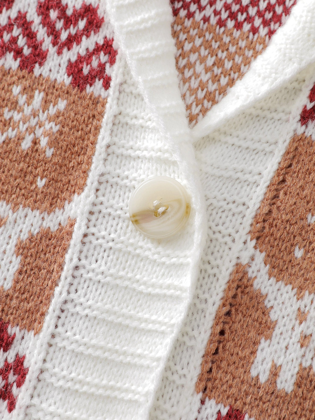 Holiday Pattern Jacquard Shawl Collar Cardigan