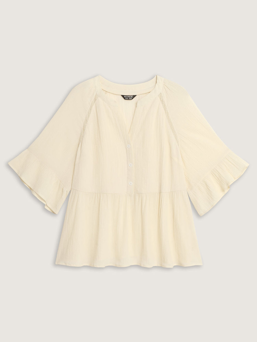 Pure Cotton Ruffled Lace Blouse