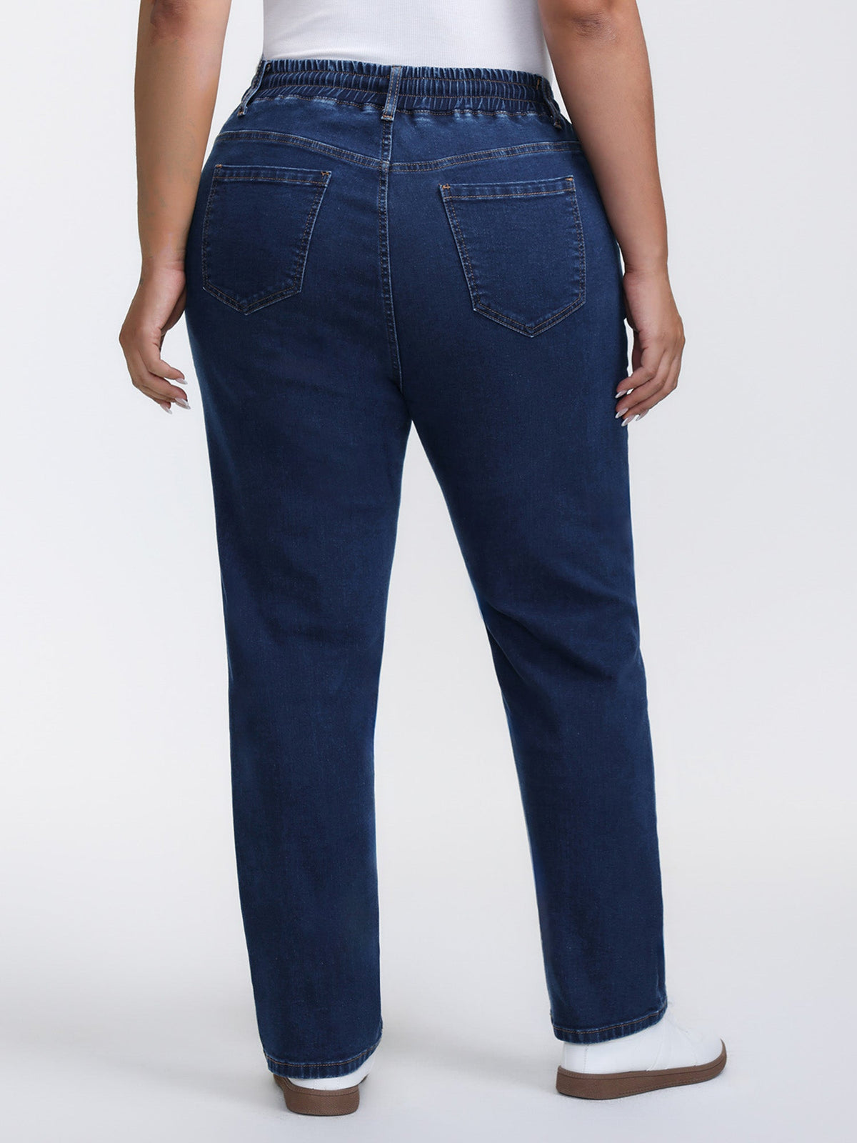 Everyday Pull-On Drawstring High-Rise Jeans