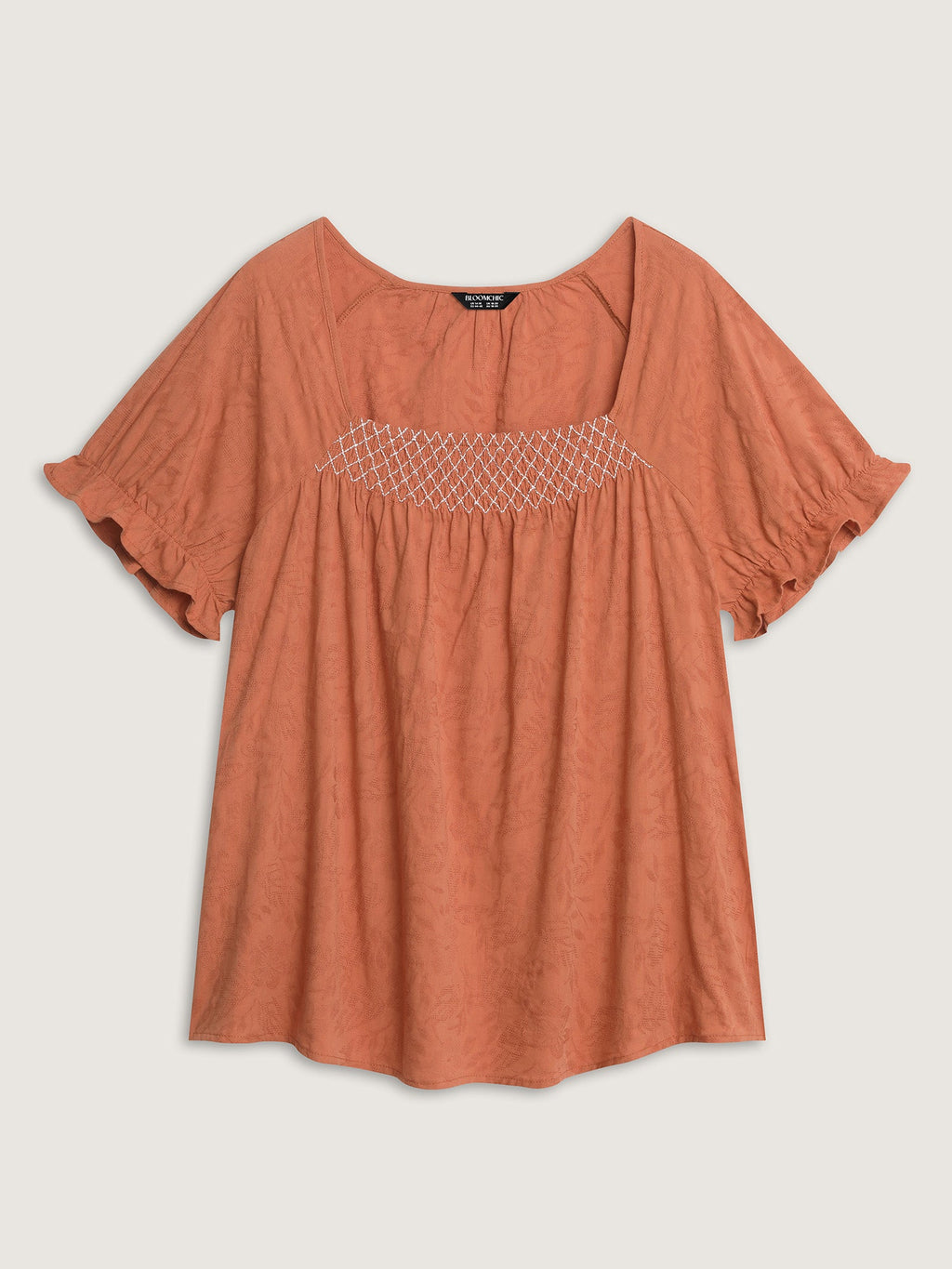 Shirred Crisscross Pleated Plain Blouse