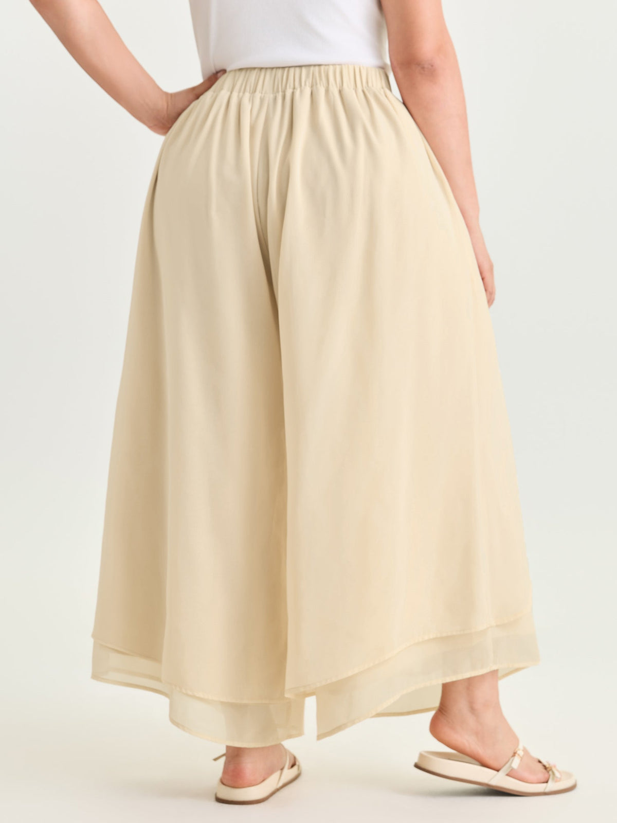 Chiffon Stretchy Waist Flowy Pants