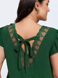 Sheer Lace Back-Tie Blouse