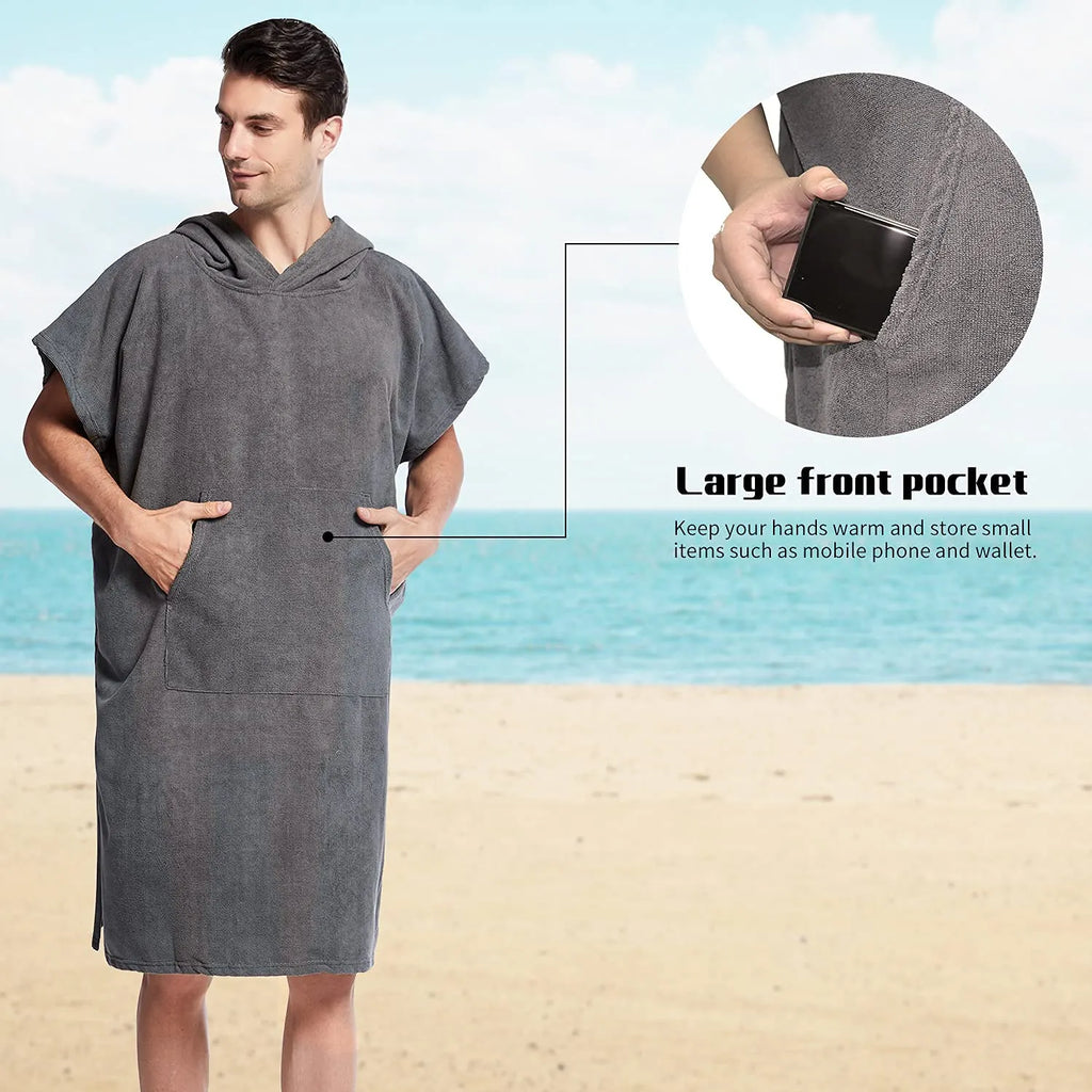 Surf Swimming Poncho Changing Robe Quick Dry Microfiber Changing Towel